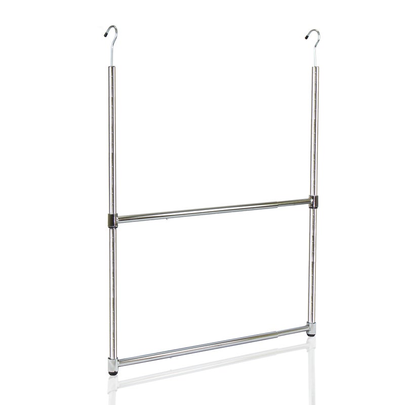 Oceanstar ACR1538C 2-Tier Portable Adjustable Rod Closet Hanger, Chrome - Image 5